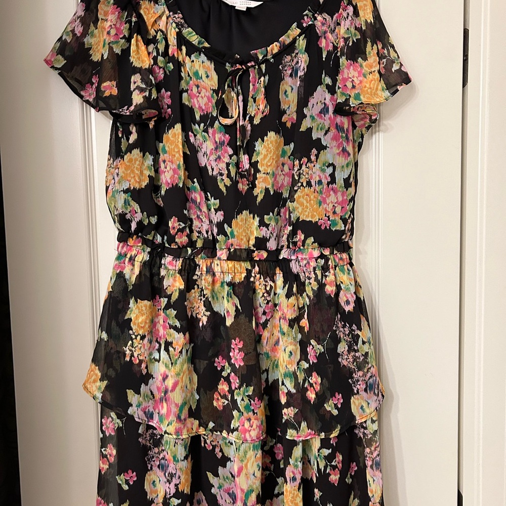 Lauren Conrad Floral Flutter Sleeve Scoop Neck Sundress